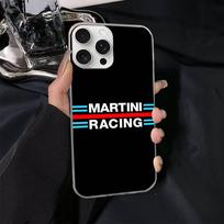 M-Martini Racing Horizontal Stripe Phone Case For IPhone 17 16 15 14 13 12 11 Plus Pro Max Satin Colorful Glossy Cover iPhone 14Pro Max blue