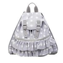 Ballet style Double Backpack Cute Polka Dot Women New Fashi Nyl Shoulder Bag Casual Large Capacity Schoolbag pilka spalva