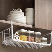 Under Shelf Hanging Wire Storage Basket Metal Organizer for Kitchen Cabinet Pantry Office Closet Shelves Multipurpose Use One Size balta