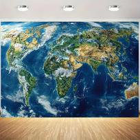 Earth Satellite Map World Map Tapestry Atmosphere Study Office Living Room Decoration Home Decoration 100X70CM