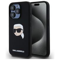 Karl Lagerfeld KLHMP15XSKHPPLK iPhone 15 Pro Max 6.7" black hard case, Silicone, Karl Head Print, MagSafe