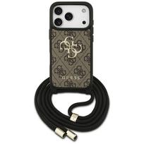 GUESS Case 4G Big Logo Cord Stap Crossbody for iPhone 17 Pro, brown