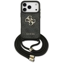 GUESS Case 4G Big Logo Cord Stap Crossbody for iPhone 17 Pro black