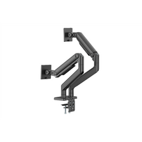 Digitus Desk Mount | Height, tilt, rotation, depth, pivot | Dual Monitor Mount | 2x 45" | Maximum weight capacity: 2x 20 kg | Black