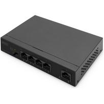 Digitus stalinė jungiklis DN-95330-1, 4 x 10/100/1000 (PoE), 1 x 10/100/1000 (uplink), 60 W, nevaldomas