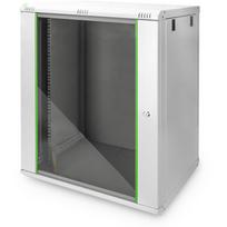 Digitus Sieninis kabinetas DN-19 16-U-EC, 45cm, 60cm, 80.2cm, stiklinės durys, pilkas