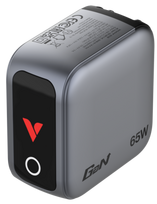 Charger Verbatim 65W 3-Port Mini GaN Charger with Display, USB-C - USB-C