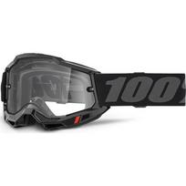 Motokroso akiniai 100% Accuri 2 - Enduro juoda, skaidrus pleksis
