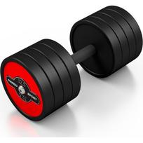 Plieninis guminis hantelis Marbo Sport, 32,5 kg, raudonas