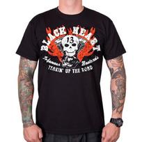Marškinėliai BLACK HEART Flathead Skull - Juoda