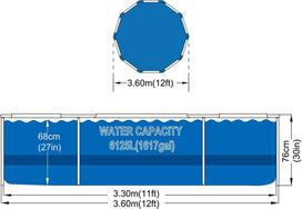 Avenli Round Frame Swimming Pool 366x76 Set