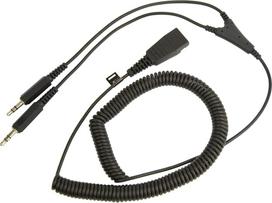 Jabra Kabel QD auf 2x3,5 mm Klinke, spiral, 0,5-2m