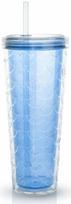 Stiklinė su šiaudeliu Hermia MCH0011181, plastikas, 0.75 l, mėlyna sp.