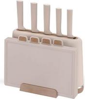 Maestro MR-1412-BEIGE Knife set with block + Cutting board set Beige
