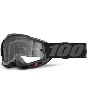Motokroso akiniai 100% Accuri 2 - Enduro juoda, skaidrus pleksis