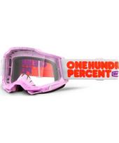 Motokroso akiniai 100% Accuri 2 - Hundreds rožinė, skaidrus pleksis