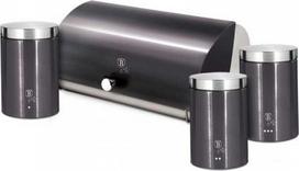 Duoninė ir laikymo indelių rinkinys Berlinger Haus Carbon Pro BH-6732, sidabro sp./pilka sp.