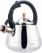 Arbatinukas su švilpuku Klausberg KB-7776, 2.8 l, sidabro sp./juoda sp.