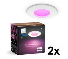 Philips - Komplektas (2 vnt.) LED RGBW, pritemdomi vonios įleidžiami šviestuvai Hue SLIM LED/8,3W/230V IP44