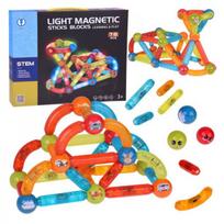 Magnetinės kaladėlės 76 dalys Šviečiančios kaladėlės vaikams ZA5239
