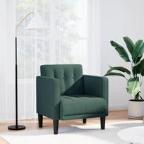 Sofa-kėdė su porankiais, tamsiai žalia, 53 cm, audinys