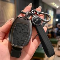 Madingas automobilio raktų dėklo dangtelio apsauginis apvalkalas, skirtas Benz ABCE klasė GLS GLA GLK GLC CLS CLA AMG W204 W205 W212 W463 W176 juoda