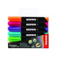 Permanentinis žymeklis KORES XP2, apvali galvutė, 6 spalvų komplektas, vnt.