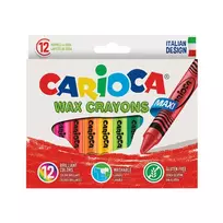 Vaškinės kreidelės CARIOCA Maxi, 12 vnt., vnt.