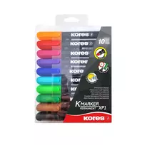 Permanentinis žymeklis KORES XP1, 3mm, apvali galvutė, 10 spalvų komplektas, vnt.