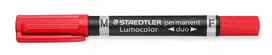 Permanentinis žymeklis STAEDTLER LUMOCOLOR DUO 348, RAUDONA, vnt.