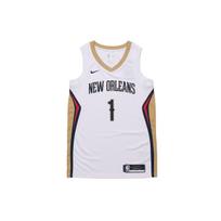 Nike NBA Swingman Krepšinio marškinėliai Retro 2020 Pelicans Zion Williamson Nr. 1 Vyriški viršutiniai drabužiai Balti CW3601-107 S white