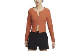 Nike Sportswear Chill Knit Zip-Up V-Neck Slim Fit Ribbed Long Sleeve Sweater XS