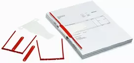 Dokumentu saspiedējs F-Binder BANTEX, (7*11cm), 100 gab./iepak.., sarkana
