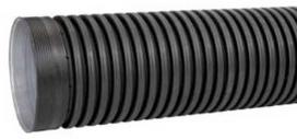 Uponor IQ lietvamzdžio vamzdis DN300. 3 m - 338-296 mm, juodo PP SN8 su įvore.