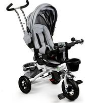 Pasukamas triratukas 360° Grey Delux su stogeliu ECOTOYS