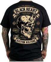 Marškinėliai BLACK HEART Devil Skull - Juoda