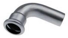 KAN-therm Presuota nipelio alkūnė 90° 88.9mm neoksinis plienas - 6230048