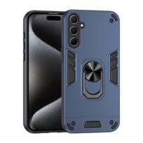 Karinis šarvuotas smūgiams atsparus dėklas Samsung Galaxy A56 A36 A26 A16 5G A06 Apsauginis dangtelis Žiedinis stovas Laikiklis Fundas Coque Galaxy A56 5G mėlyna