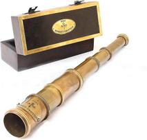 Marine Nautical Antique Vintage Solid Brass Pirate Working Engraved Telescope, Nautical Spy Glass, for Husband M aero
