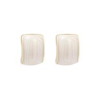 Retro Geometric Curved Oil Drip Earrings, Hong Kong Style Simple And Small Design Earrings