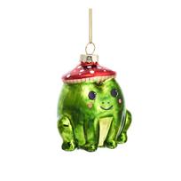 Iš stiklo rankų darbo eglutės papuošimas 7 cm Frog – Sass & Belle