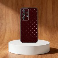 INS Brown Red Polka Dots Phone Case For Samsung S25,S24,S21,S22,S23,S30,Ultra,S20,Plus,Fe,Note,10,9,5G Black Cover Samsung S21fe