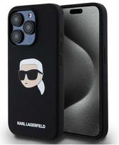 Karl Lagerfeld KLHMP15XSKHPPLK Apple iPhone 15 Pro Max 6.7" dėklas telefonui juodos spalvos silikoninis Karl Head Print MagSafe