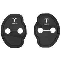 2/4Pcs Silicone Car Door Lock Cover Protective Decoration Case For Tesla Model 3 Y S 2021 Roadster Cybertruck Juguete K80 SpaceX For Tesla