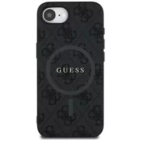 GUESS dėklas skirtas Apple iPhone 16e (SE 4 2025) suderinamas su MagSafe GUHMPSE4G4GFRK (PU 4G Ring Classic Logo) juodos spalvos