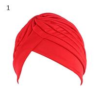 Fashion Casual Sleep Caps Chemotherapy Hat Kids National Wind Pure Color Turban Cotton Hat Bandana 1