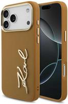 Karl Lagerfeld Karl Script Logo dėklas skirtas Apple iPhone 17 Pro Max rudos spalvos