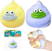 Minkštų kamuoliukų rinkinys Squishy Poo Monster Taba Squishy 2 vnt. Violetinis ir geltonas