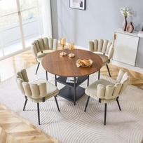 Valgomasis stalas ir kėdės, 107 cm, MDF, metalas, 4 vnt