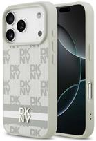 Dėklas DKNY Checkered with Printed Stripes skirtas Apple iPhone 17 Pro beiige